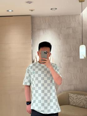 驴家 绿棋盘印花短袖（JN）