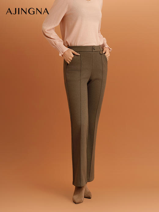 【商场同款】阿菁娜2024冬季新品时尚弹力修身微喇裤A30D210102 商品图2