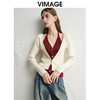 VIMAGE纬漫纪春季新款时尚撞色V领气质两件套针织衫V2301904 商品缩略图3