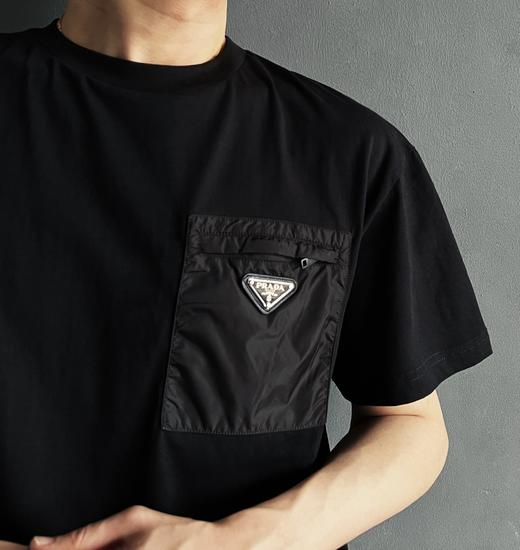 P家 再生尼龙拉链口袋双纱平纹短袖T恤（JN） 商品图0