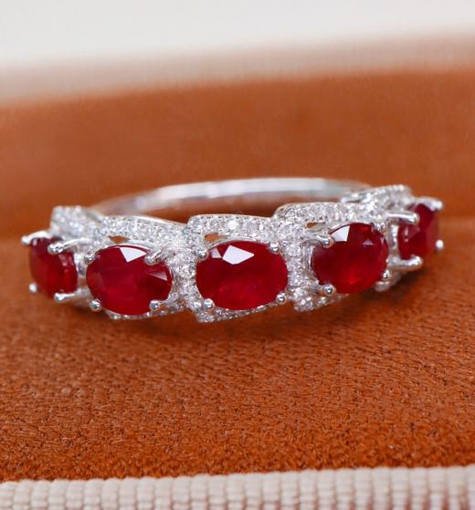 1.65ct刻面红宝石排戒戒指 商品图2