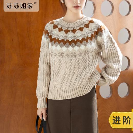 苏苏姐家曙光圆育克手工diy棒针毛衣编织衣服上衣材料包毛线团 商品图0