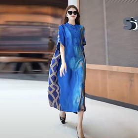 雀说阔太太高端高贵气质连衣裙夏季新款宽松时尚连衣裙AL8391H