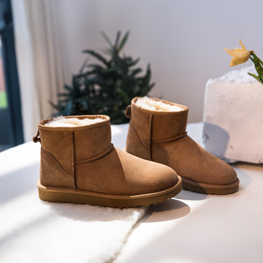 REREJOY 薄底羊毛皮一体雪地靴 商品图0