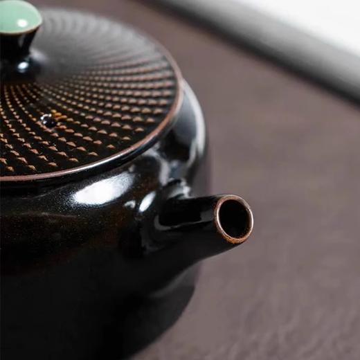 【清仓特惠7.5折，仅2个，无货退款】窑青瓷跳刀黑釉茶壶项世豪纯手工泡茶壶陶瓷乌金釉高端茶具本土斋-墨玉玉珠壶200ML 商品图4