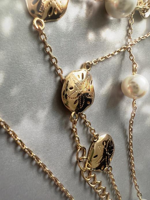 LHWINDSOR 海洋宝藏双层项链sanddollar海边沙滩度假贝壳浪花珍珠锁骨链 商品图5