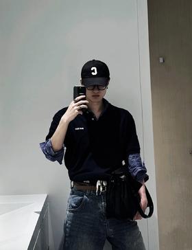 MIU家 logo刺绣Polo衫(JN)