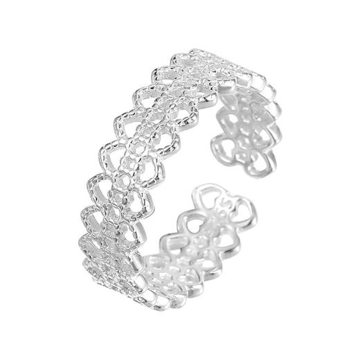 【燠沐】S925银蕾丝爱心芭蕾风戒指【BF-RS2907-RS2908】 商品图3