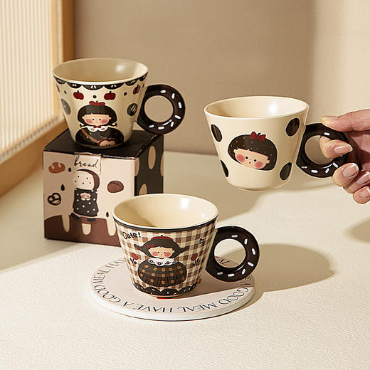 摩登主妇 陶瓷马克杯可爱圣诞杯子家用水杯高颜值早餐杯手握咖啡杯 商品图2