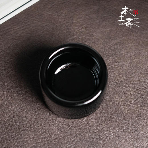 本土斋墨玉系列青瓷手工主人杯工夫茶器黑釉板子杯功夫茶具岩茶杯墨玉风水缸杯90ML墨玉板子杯50ML【不支持补差，非质量问题不退不换】S 商品图5