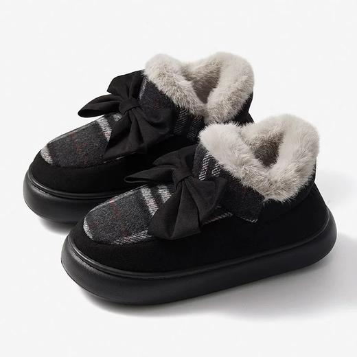 【特价39元】可爱舒适棉拖鞋女士冬季外穿室内家居包跟厚底加绒毛拖鞋【WG24151W】 商品图4