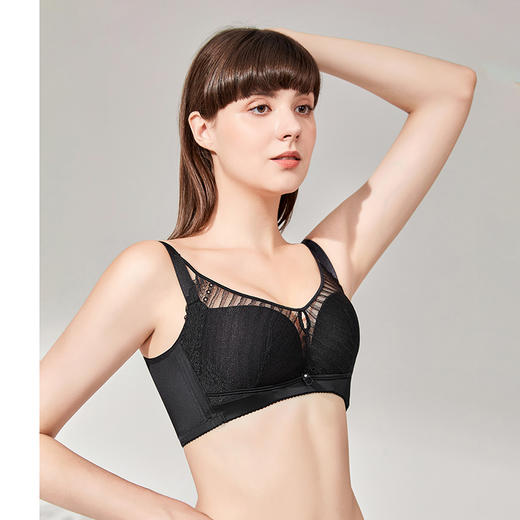 XDE-Q92925  天然健康聚拢防下垂收副乳记忆镍钛金圈薄款定型杯桑蚕丝蛋白抹胸女士内衣（单件） 商品图1