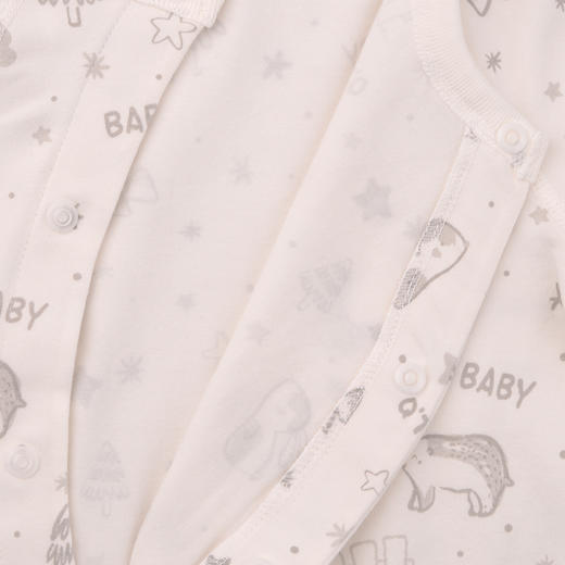 棉果果春季新品商场同款男童女童5A抗菌哈衣爬服偏襟连体衣M101720225018 商品图4