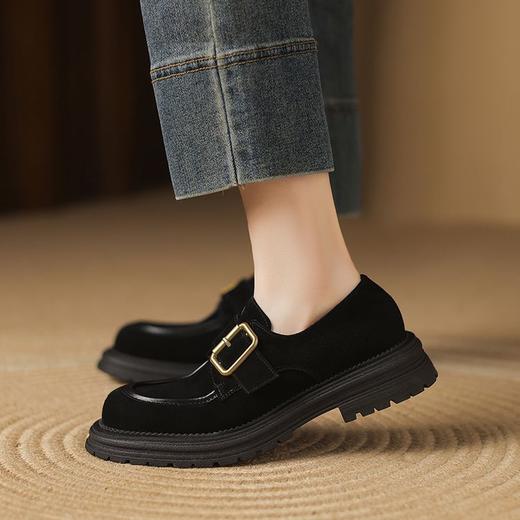 【预售5天】四季可穿两种内里皮带扣装饰乐福鞋早春一脚蹬复古圆头单鞋NGMZR&2018 商品图3
