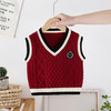 【针织马甲，V领春秋外穿】男童针织马甲V领 春秋外穿女宝宝毛衣 婴儿毛线马夹 婴儿坎肩外搭洋气-QQ 商品缩略图2