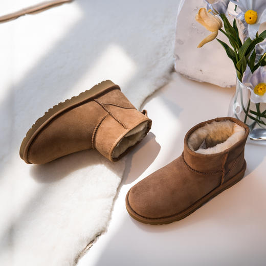 REREJOY 薄底羊毛皮一体雪地靴 商品图2