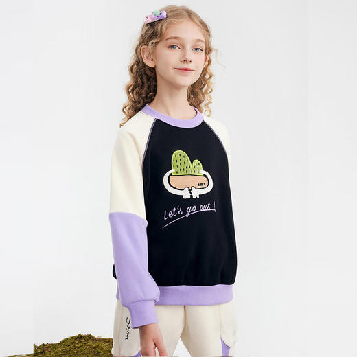 【秒】【特】【MQD】童装女童撞色卫衣冬新款保暖加绒蓄热加厚潮 商品图1