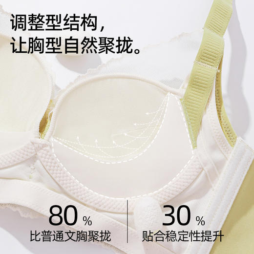 熳洁儿 小胸聚拢不空杯内衣性感撞色蕾丝聚拢调整上托收副乳24261532 商品图2