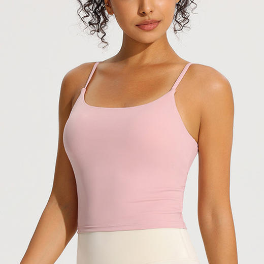 【147元任选3件】跃牌【蚂蚁运动】系列 固定杯细肩带瑜伽背心女X1367（活动产品，收货7天内支持退换） 商品图1