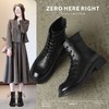 ZHR则则后拉链马丁靴加绒保暖小短靴2024新款厚底瘦瘦靴百搭女靴 商品缩略图0