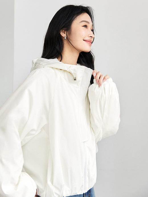 IC羊毛填充短款面包棉服 拉链式长袖纯色连帽外套 商品图8