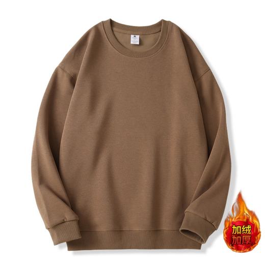 雀说加绒加厚男女卫衣秋冬长袖圆领上衣纯色大码宽松内搭ALM-3051 商品图8