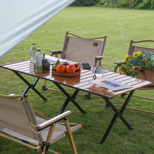 徽羚羊 云随 碳钢木纹蛋卷桌  120cm HLY-YYTC-22109 商品图3