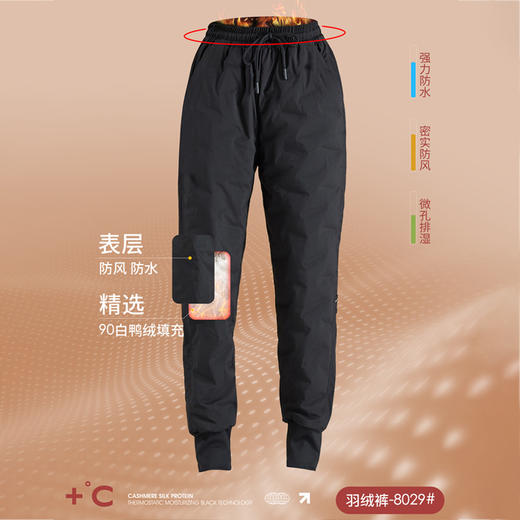 【一条过冬】白鸭绒羽绒裤女秋冬显瘦冬天羽绒裤情侣款工装羽绒裤 商品图3