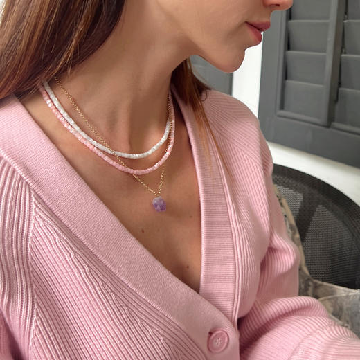 LHWINDSOR温莎珠 Fine Jewelry贝壳珠串项链白色粉色 商品图9