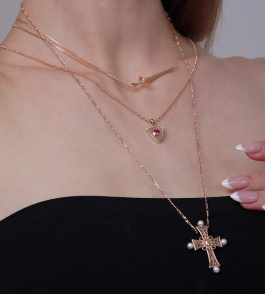 LHWINDSOR 珍珠十字架vintage inspired 长链 商品图1