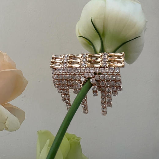 LHWINDSOR温莎珠宝 竹节流苏胸针原创设计饰品 商品图4