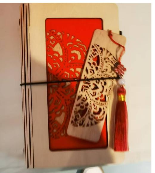 A6绣球剪纸笔记本+书签 商品图0