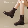 ZHR则则洋气百搭瘦瘦靴加绒马丁靴2024新款厚底短靴西部搭扣女靴 商品缩略图7