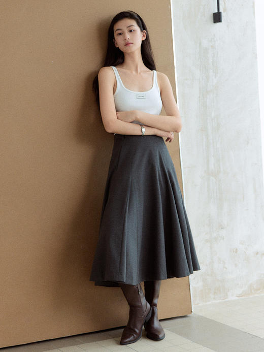 Even Vintage|优雅气质重工A字大裙摆高腰百褶裙显瘦半身裙中长款 商品图3