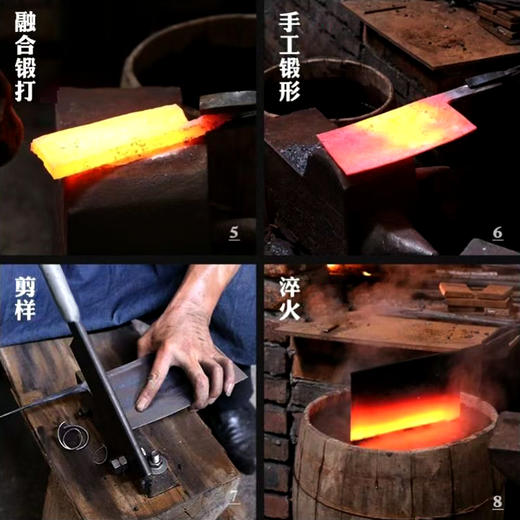 铁锤头菜刀章丘手工锻打夹钢刀  古法工艺加厚材质稳固省力切菜刀 商品图9