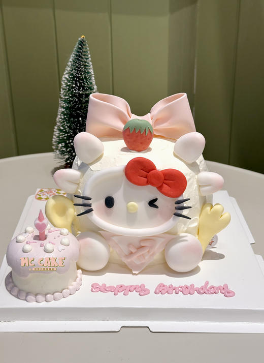 可爱蝴蝶结kt猫蛋糕 商品图0