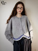 Even Vintage| 100％羊毛 不规则木耳边下摆设计针织开衫女秋冬新 商品缩略图0