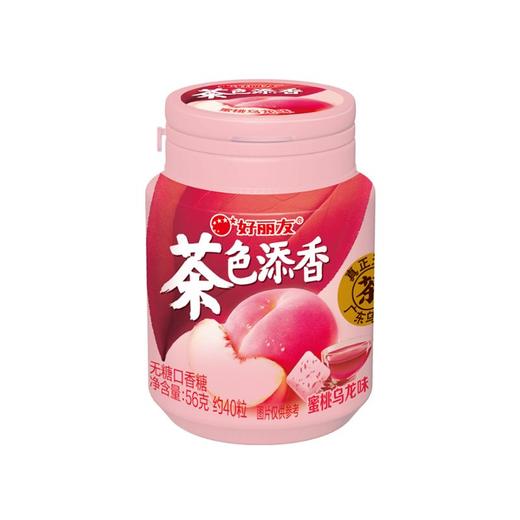 好丽友56g茶色添香蜜桃乌龙味无糖口香糖 商品图0