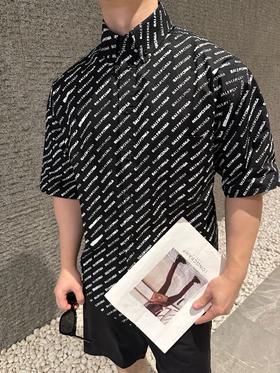 B家 巴黎弹幕涂鸦短袖衬衫（JN）