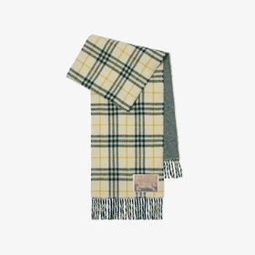 BURBERRY 巴宝莉 男女通用马术骑士设计标签双面格纹羊绒羊毛围巾 格子色 8097037 C1490