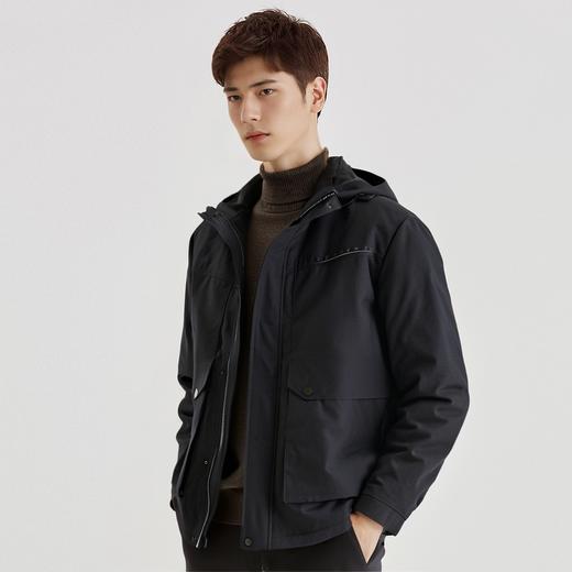 罗蒙秋冬季男装鸭绒服舒适保暖羽绒服男时尚连帽百搭纯色男士外套 商品图1