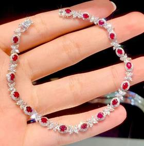 4ct刻面红宝石手链