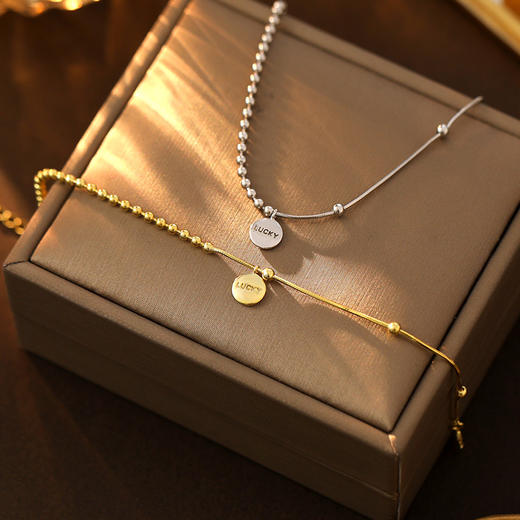 【lucky】S925银豆豆圆牌手链【BF-BRS215】 商品图0