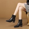 【预售5天】名媛辣妈时装靴秋冬季新款靴子方头粗跟中跟女靴车缝线小皮靴短靴HY&H3550 商品缩略图1