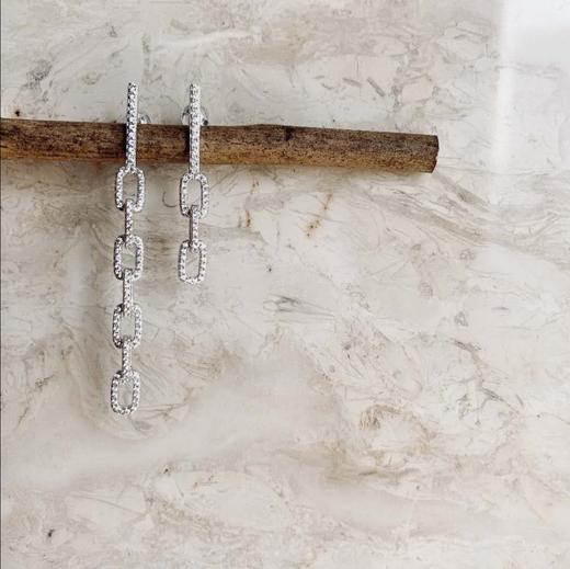 LHWINDSOR 倔强的锁链耳环闪钻不对称长链耳环LHWindsor 商品图6