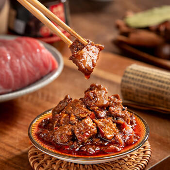 方砖厂69号大块牛肉酱35%生牛肉含量 辣椒酱拌面拌饭酱下饭调味品190g /粮油调味 /调味品 /中式酱料 商品图5