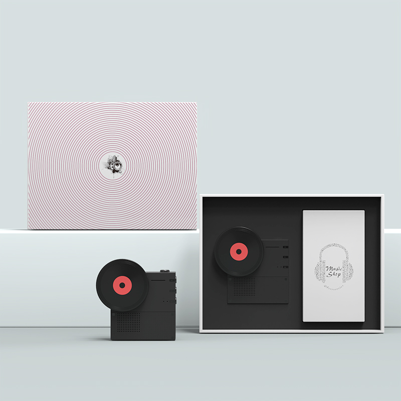 HYUNDAI-怀旧唱片蓝牙音箱YH-F033香氛款 黑色