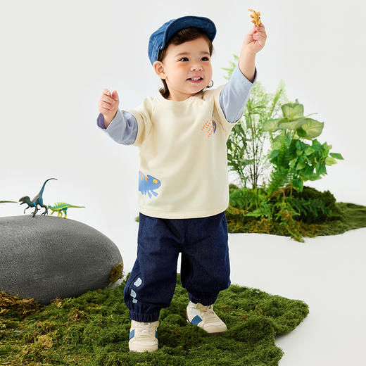 迷你巴拉男女童裤子春新品弹力儿童直筒牛仔裤 商品图2