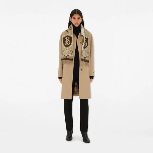 BURBERRY 巴宝莉 女士 B Shield 羊毛羊绒围巾 混色 8099595 B9719 商品图3