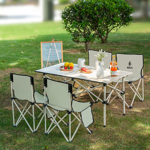 【自营】时乐鸟　轻奢桌椅五件套户外折叠椅桌子凳子 SLN-009 商品图4